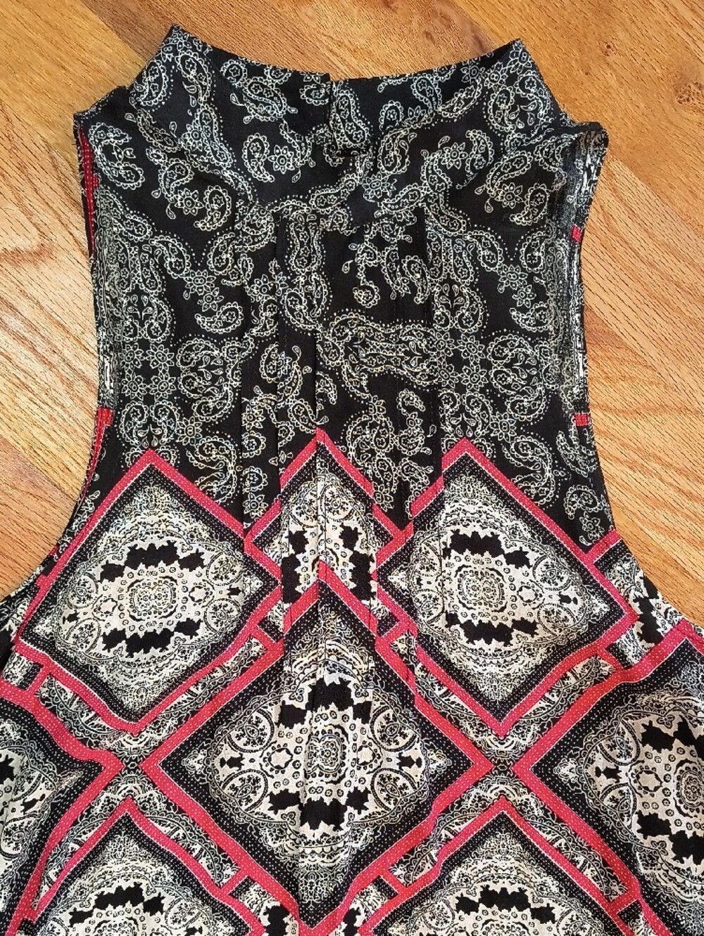 Umgee Black & Pink High Neck Patterned Dress - Picture 2 of 9
